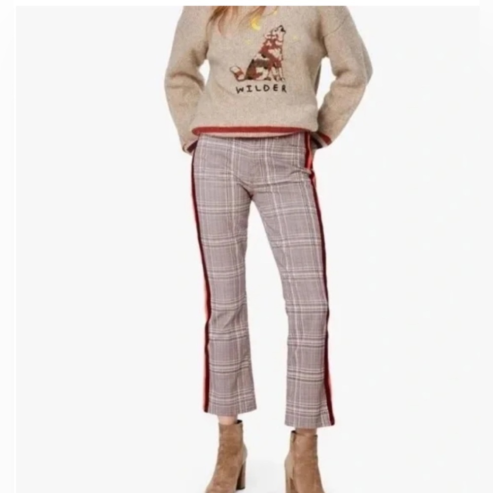 Mother Insider Plaid Tuxedo Stripe Pants.